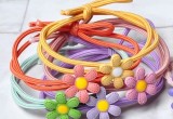 Set 100 dây buộc tóc hoa cúc nhí mix 5 màu