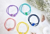 Set 100 dây cột tóc kết 4 hạt ngọc mix màu