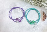 Set 100 dây cột tóc kết 4 hạt ngọc mix màu