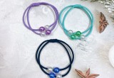 Set 100 dây cột tóc kết 4 hạt ngọc mix màu