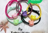 Dây buộc tóc tai thỏ pastel tráng gương (100 chiếc)