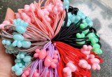 Dây buộc tóc tai thỏ pastel tráng gương (100 chiếc)